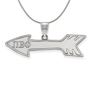 Sterling Silver Pi Beta Phi Medium Pendant Necklace - 18 Inch